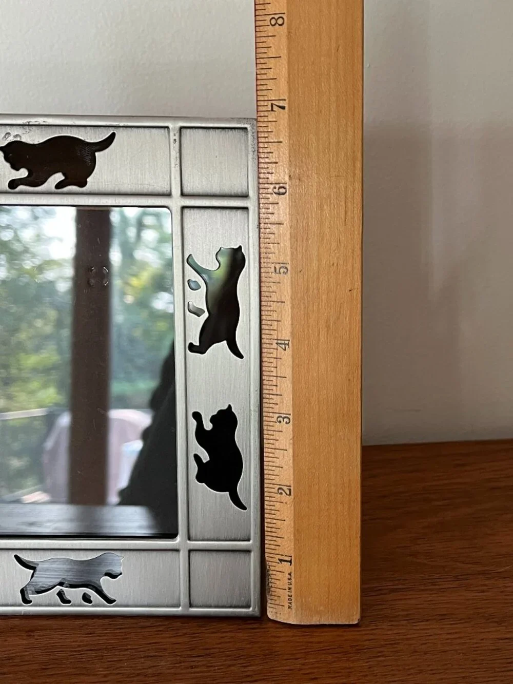Silver Kitty Cat Photo Frame 5x7